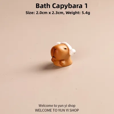 Cute Capybara Cake Miniature Figurine Stable Mood Desktop Decoration 3D Resin Sculpture Childrens Room Decor Gift Item Set