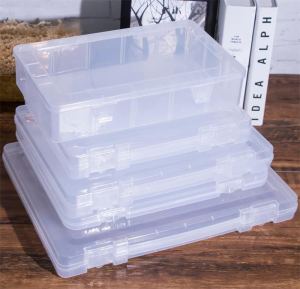 Transparent Large Plastic A4 Paper Document Storage Box Rectangular for Receipts Data Tools Books And Certifications Organization