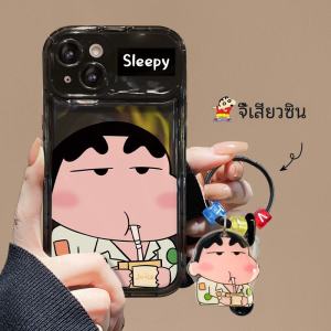 เคสป้องกันที่เข้ากันได้กับ iPhone 15 ผู้หญิง Style Boys Style Flip Cover Mirror Stand Anti-Fall โปร่งแสง ซิลิโคน เปลือกหอย