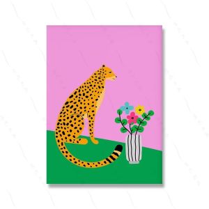 Bandai | Oil Painting By Number FiguresColorful Eclectic Poster Set Home Decoration Painting Wall Bedroom Hot Pink Decor Frameless