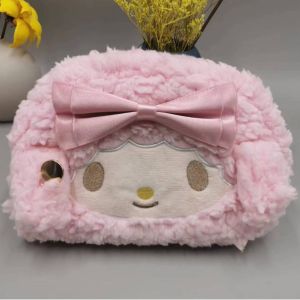 Sanrio | 1PC Sanrio KT Cat Plush Pencil Case Large Capacity Cute Bow Cartoon Stationery Bag High-Value Student Text Case