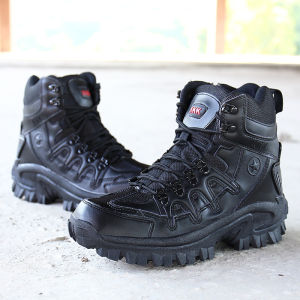Mens Tactical Combat Boots Medium Cut Shoes Heavy Duty Hiking Trekking Outdoor Shoes