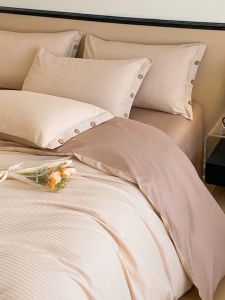 MINGSHA | satin bedsheet Luxury High-End 100% Cotton Bedding Set 60s Count Satin