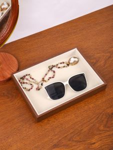 Wood Grain Jewelry Tray Storage Drawer Small Stackable Jewelry Boxes and Packaging Suitable for Ring Earrings Simple Practical