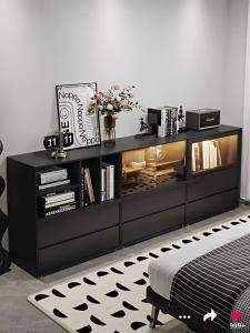 ZUNTONGGE | Black Wall-Mounted Drawer Storage Cabinet