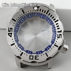 Vỏ Đồng Hồ Nam Bằng Thép Không Gỉ Màu Bạc 43mm Với Núm Vặn 3.8mm Dành Cho Bộ Máy NH34 NH35 NH36 NH38 4R35 Phù Hợp Với Mặt Số 28.5mm Viền Xoay Một Chiều