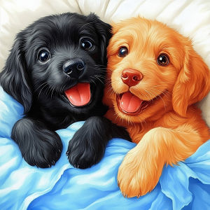 Huacan Full Square Round Drill Diamond Painting Dog Diamond Mosaic Animal Art Picture Of Rhinestones
