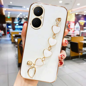 Phone Case Huawei Nova Y73 Honor X6C New Casing Hot Design Electroplating Lens Protection Soft Cover with Love Bracelet