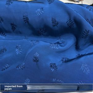 Limited Edition Heavyweight Deep Blue Leaf Embossed Copper Ammonia Fabric Cheongsam Dress Smooth Hanging Cotton Fabric Summer