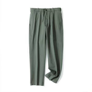 Comfortable Breathable Mens Casual Pants Nine Points Straight Leg Basic Pure Color Spring Season Fashion Urban Style