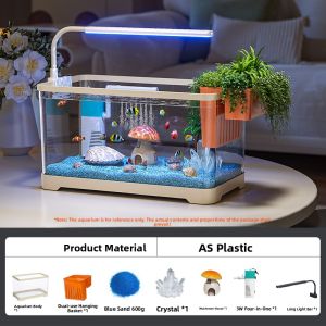 HUICHONG | Living Room Small Eco Aesthetic Goldfish Tank with Filtration and Oxygen Supply