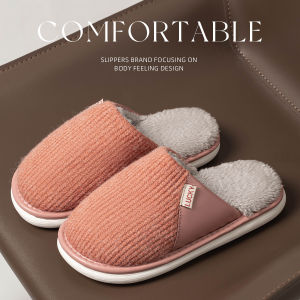 Dép Bông Đế Dày Ấm Áp Mùa Đông Cho Nam Và Nữ Dùng Trong Nhà Bằng Vải Nỉ Đế PVC Dép Bốt Mùa Đông