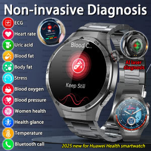 2025 New Health Non Invasive AI Diagnostic Smart Watch ECG BP Mens Three Highs Uric Acid Blood Fat Bluetooth Call Smartwatches