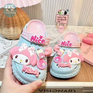 Childrens Outdoor Fashionable Clog Shoes Summer Anti-Slip Odor-Resistant Girls Slippers Flat Heel EVA Comfortable Footwear