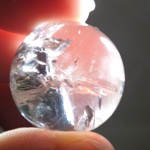 Galenite known as silver ore in Rock crystal/Galena Green Chrome Mica in quartz sphere/白水晶球共生方铅矿绿云母
