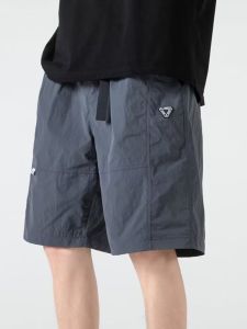NASA Collaborative Summer Casual Ice Silk Loose Wide Leg Mens Shorts Five-Quarter Pants Trendy Versatile Mid-Pants