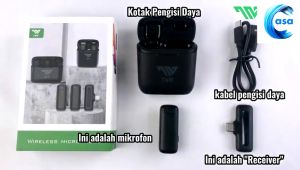 SCUDOS X8 Mikrofon Nirkabel Lavalier dengan Kotak Pengisi Daya Wireless Microphone Mikrofon Lapel Mini Microphone Mic clip on untuk YouTube TikTok Facebook Live Streaming Vlogging