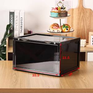 DIHUANTUO | Magnetic Transparent Acrylic Shoe Box Storable Stackable Flip Cover