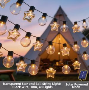 ANQIYUE | Solar Waterproof Outdoor Star and Moon Lights for Garden Landscape Decoration