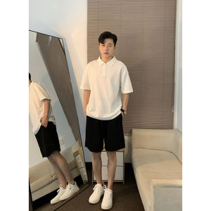 English Style Polo Shirt Summer Heavyweight Five-quarter Sleeves