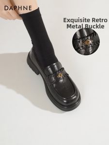 Daphne | New Spring Oxford Thick Sole Womens Loafers Black