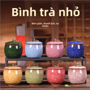 Hộp Đựng Trà Bằng Gốm Sứ Mini Di Động Hộp Đựng Trà Đi Du Lịch Hộp Đựng Trà Nhỏ Hộp Đựng Trà Gốm Sứ Kín Kiểu Trung Quốc