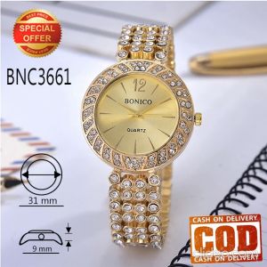 Jam Tangan Casual Wanita - BNC-3661-Alloy Stell Quartz Movt - 4U