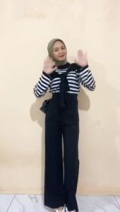 ALIKA SWEATER RAJUT WANITA STRIPE / BAJU ATASAN WANITA KEKINIAN TERBARU / OUTFIT LEBARAN