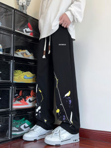 กางเกงขายาวทรงหลวมสไตล์อเมริกันสำหรับผู้ชาย กางเกงขายาวทรงหลวมลำลอง ทรงสลิมฟิต ทรงหลวม ทรงหลวม ทรงหลวม