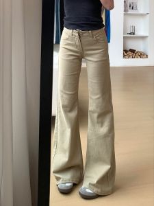 กางเกงยีนส์ทรงหลวมสไตล์ย้อนยุคสไตล์อเมริกันสำหรับผู้หญิง กางเกงขายาวทรงหลวมสบาย ๆ สไตล์ลำลอง ไซส์ใหญ่