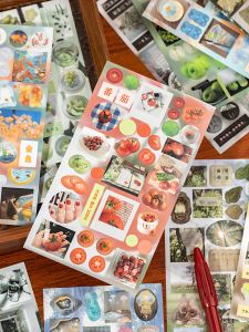 Yu Xian หนังสือติดบล็อกสไตล์อเมริกันแบบวินเทจสไตล์อินส์เกาหลี หนังสือติดตกแต่งหน้าปกและหัวข้อต่างๆ