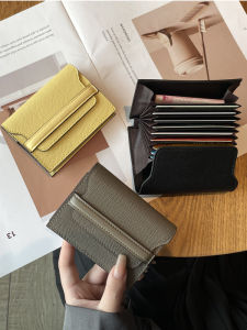 Anti-Magnetic Card Holder Womens Genuine Leather Large-Capacity Multi-Card Slot Design Simple Fashion Small Portable