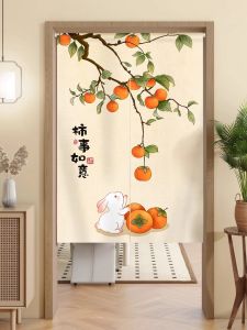 Room Partition Door Curtain Semi-Height Fabric Privacy Curtain for Kitchen Bathroom Home Use Blocking Curtain