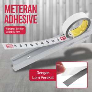 Meteran Tukang Bangunan Adhesive Scale Bar Besi Steel Ruler 2M Meteran Dengan Perekat 2 Meter Penggaris Pengukur Panjang Multifungsi Akurat