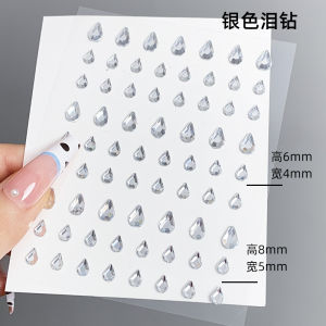 Creative Music Festival Glitter Nail Decorations Diamond Water Drops Straight Stick on Face Stickers for Hot Girls Colorful