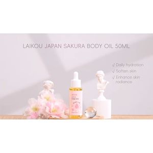 LAIKOU Japan Sakura Body Oil Body Serum Deep Moisturizing Enhance Radiance Elasticity Reduce Dullness 50ml