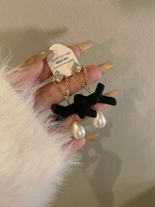 ต่างหูไข่มุกสไตล์ฝรั่งเศสย้อนยุคสำหรับผู้หญิง ต่างหูรูปผีเสื้อสุดโรแมนติก เครื่องประดับแฟชั่นฤดูใบไม้ร่วงสำหรับผู้หญิง