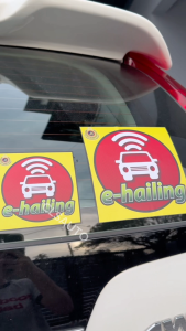 E-Hailing 15x15cm Driver Sticker Car Ehailing Taxi Bezza Alza Myvi Axia