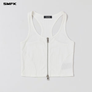SMFK | Slim Fit Dual Zip Vest Cotton Short Top