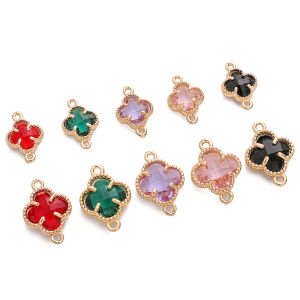 2 ชิ้น ขนาดใหญ่ แบบ ทองเคลือบ สีทอง การเก็บรักษาดอกไม้คริสตัล โปรโภค ซีที่ สร้อยคอเสน่ห์ ชุดหมายคอเสน่ห์ใหม่สำหรับเครื่องประดับ DIY สำหรับการดีอู่