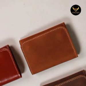 VALQO LEUSIN CH Dompet Kartu kulit Sapi Crazy Horse ID Card holder