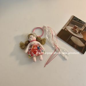 South Korea Curly Hair Oni ~ Handbag Pendant Floral Cute Ins Style Trendy Stuffed Fat Doll Keychain Small Gift