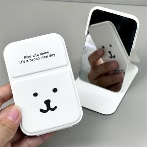 Bandai | Gương Gấp Nhỏ Xinh Hình Gấu Dễ Thương Dành Cho Sinh Viên Gương Trang Điểm Để Bàn Ký Túc Xá Với Họa Tiết Hoạt Hình Tiện Dụng Cho Việc Dặm Lại Trang Điểm