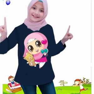 Kaos Lengan Panjang Anak Usia 1-12 Tahun Hijab Love Printing DTF