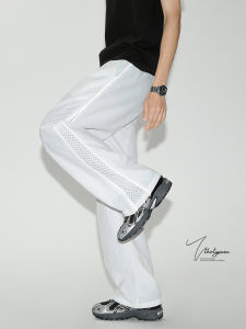 V37 | Reflective Stripe Patchwork Breathable Mesh Loose Casual Pants