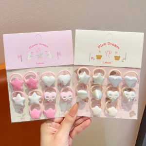 Elastic Pearl Heart Decorative Children Hair Ties