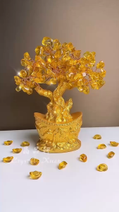 [现货] 14cm黄水晶招财树摆件｜招财旺运 × 聚财守财 × 提升能量｜14cm Citrine Wealth Tree Ornament｜Wealth • Prosperity • Energy Boost