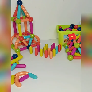 IMUTO Creative Play Magnetic Building Blocks - 42/64/84Pcs Construction Set for Kids - Free Rotation Educational Toy for Ages 2+