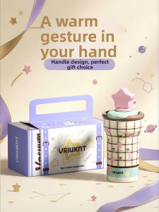 VRIUKNT | Cute Portable Thermos Cup Ceramic Lining Straw Cup