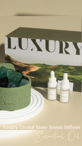 【Local Ready Stock】Luxury Crystal Stone Aroma Diffuser Set |Cement Jar |Flameless Essential Oil |Home Fragrance Gift Box| Home Deco| Come With 10mlx2 Essential Oils|